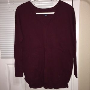 American Eagle wine colored, v neck tunic, XS